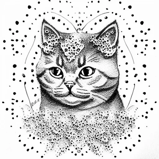 British Shorthair With Glitter Rose