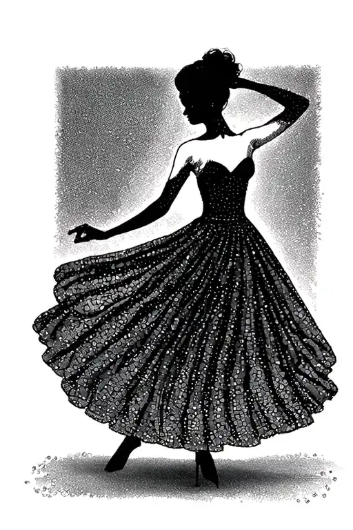 Dancing Silhouette Hees Skirt
