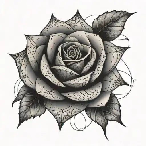 A Geometric Rose Made Up Of Interconnected Hearts