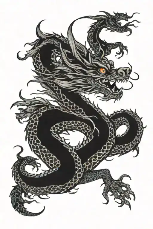 Chinese Dragon On The Sea Back Ground