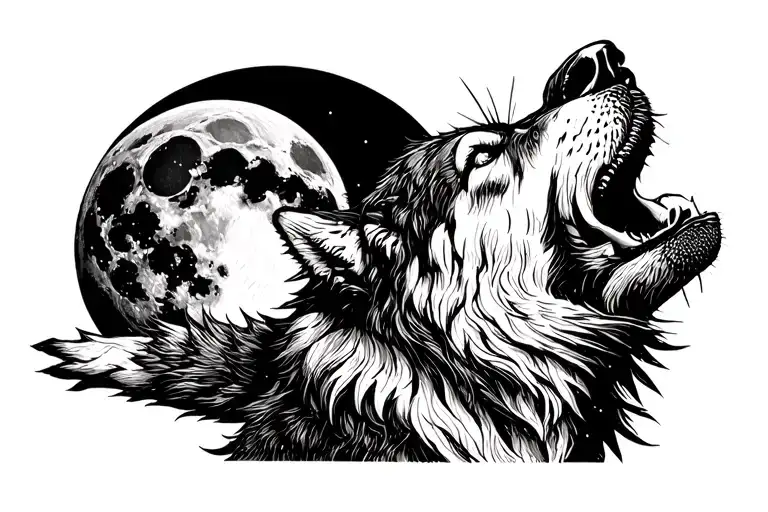 Rock Wolf Howling At The Moon