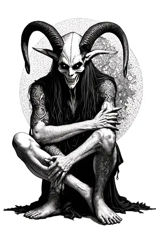 Nameless Ghoul Impera Baphomet Posing With Crossed Legs