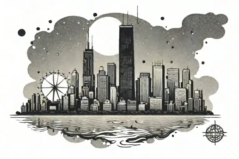 Chicago Skyline With Waterfront