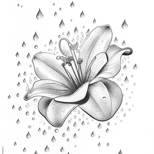 Lily Flower And Rain Clouds