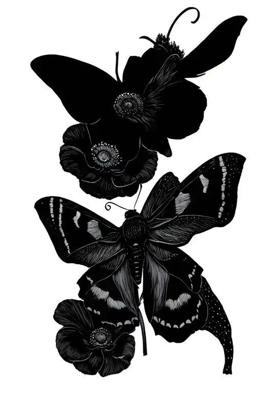 Moth And Wolf Poppies