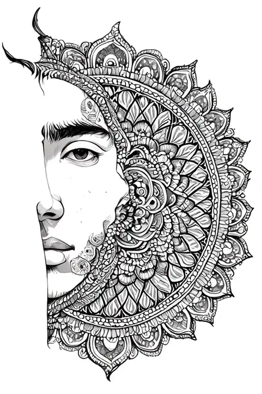 Mandala Design Incorporating Elements For Male