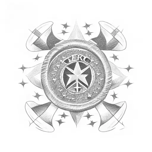 Star Of Life With American Flag Inside