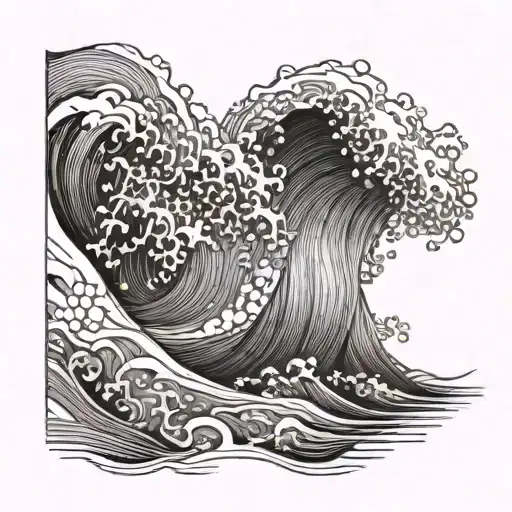 A Wave Made Out Of Puzzle Pieces