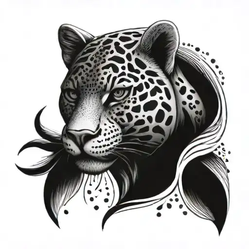 Jaguar In Tiki Mask Style
