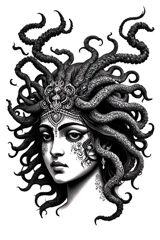 Face Medusa With Kali Godness