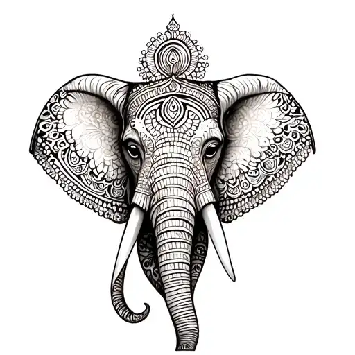 Henna Elephant Head