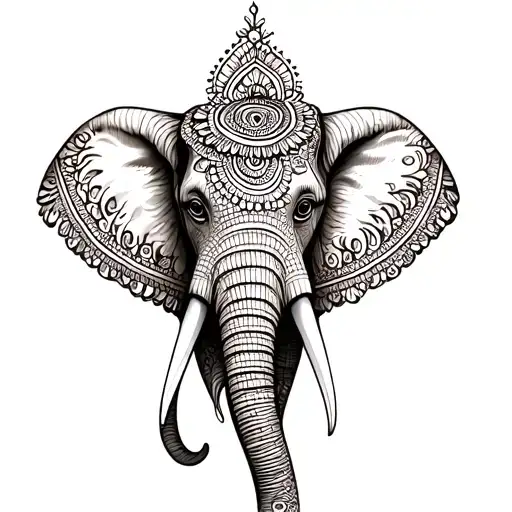 Henna Elephant Head