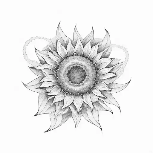 A Tattoo Of A Mesmerizing Sunflower Field With A Winding Hiking Trail Leading Into The Distance
