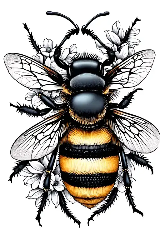 Bee With Floral Ornament