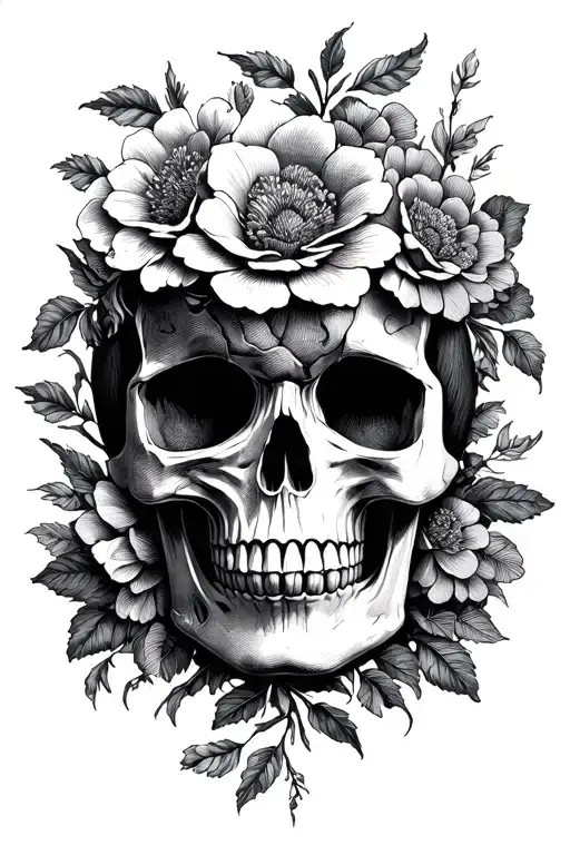 Flowers And Skulls