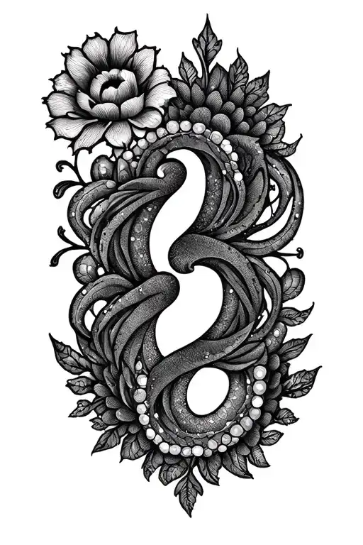 Ornamental Tattoo For Sternum That Symbolizes Birth And Life