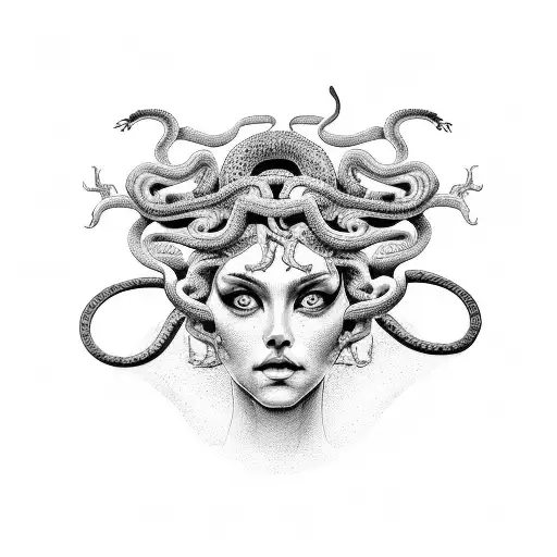 Medusa With Tear-filled Snake Eyes