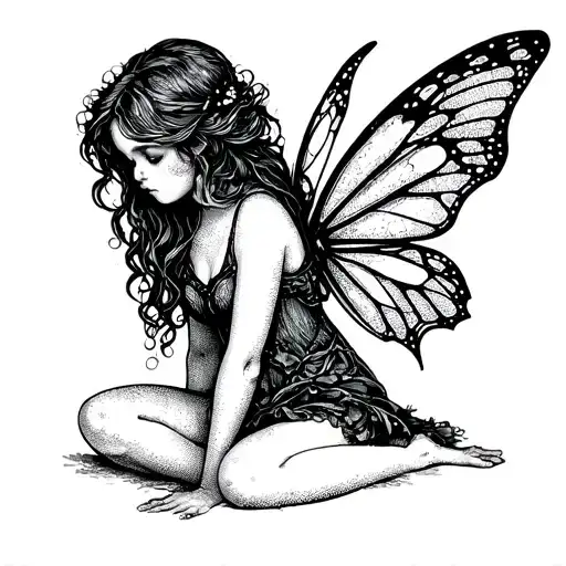 Fairy Sitting Sad