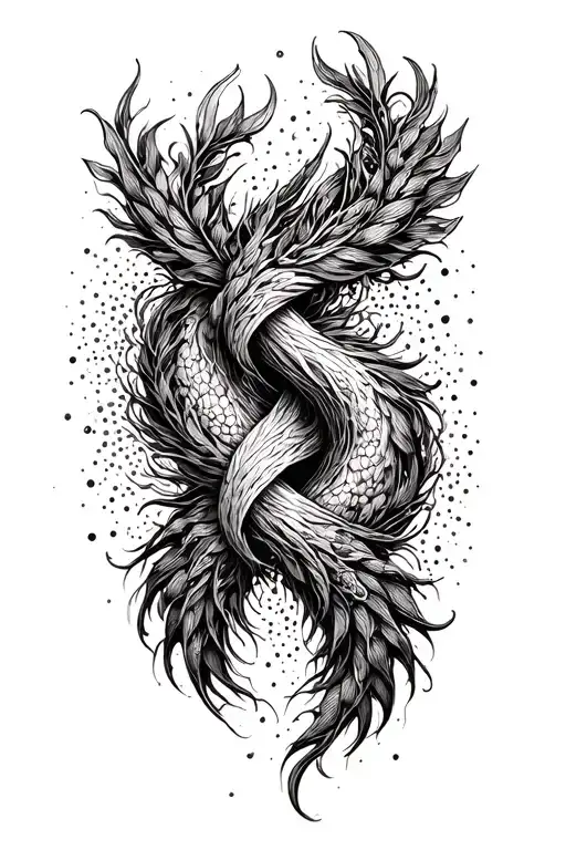 Two Koy That Intertwine Forming