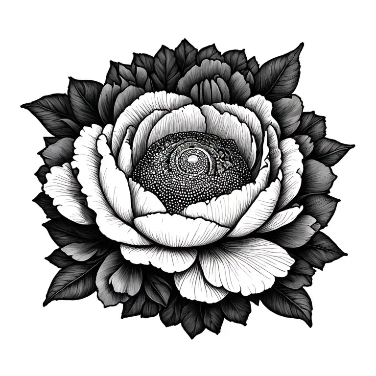 Symmetrical Mandala And Soft Peonies