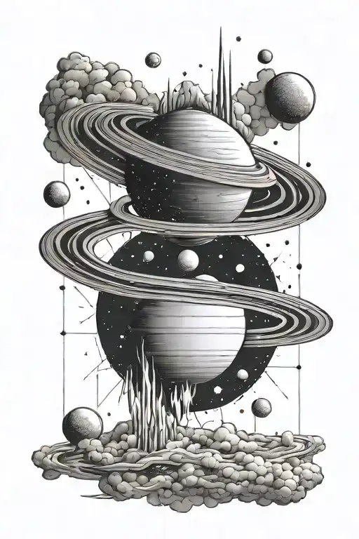 A Tattoo Of Combined Saturn And Psychology Symbols For Cover Up