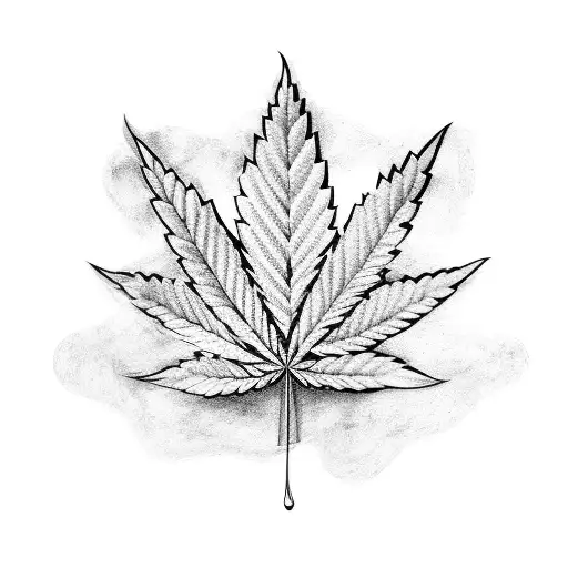 A Marijuana Leaf Intertwined With Musical Notes