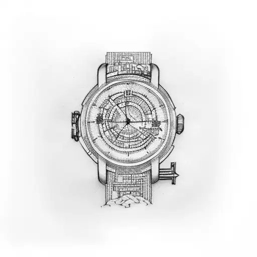 Word Watch On Wrist With The Watch Outlined