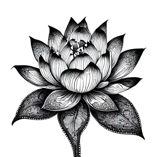 Lotus Flower And Ornament
