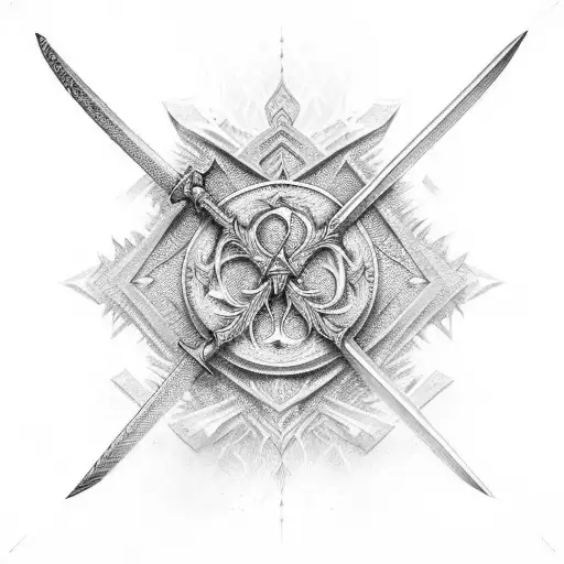 A Mystical Sword That Has An Engraved Word Surrender Carved Into Its Blade