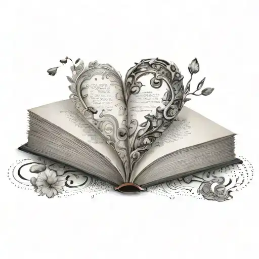 A Heart-shaped Book With Intricate Details Representing The Love For Reading And Motherhood
