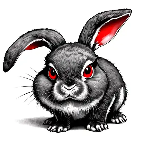 Monster Rabbit With Red Eyes Looking