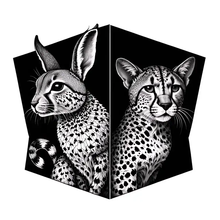 Combined Demon Rabbit And Cheetah Merged Together