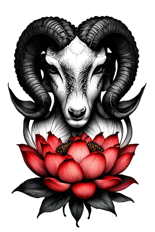 Lotus Flower And Aries Sign