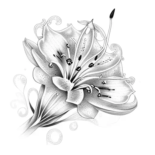 Lily Flower With Butterfly