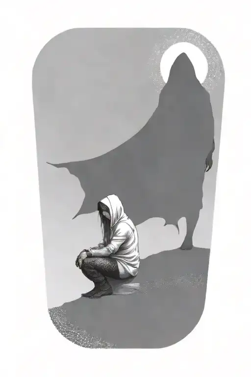 A Girl And A Hooded Demon