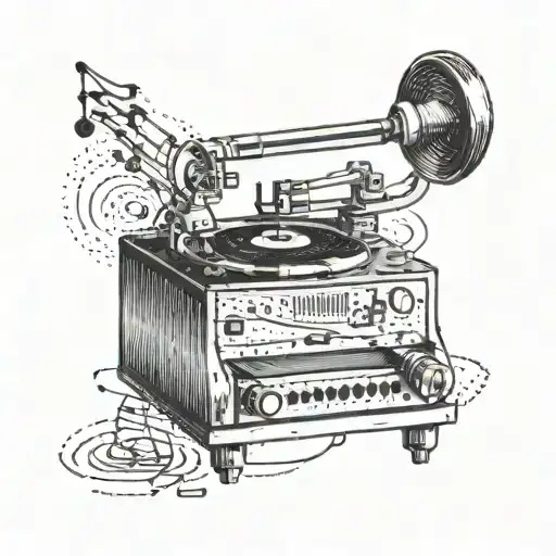 A Record Player Needle Transforming Into A Mascara Wand With Music Notes Swirling Around