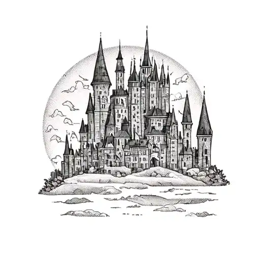 Emerald City From Wizard Of Oz Simple Small Outline