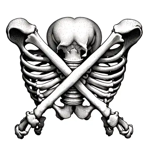 Human Femurs Crossed In X Shape