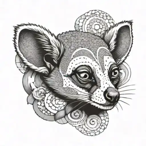 A Sleeping Lemur Surrounded By Art Supplies