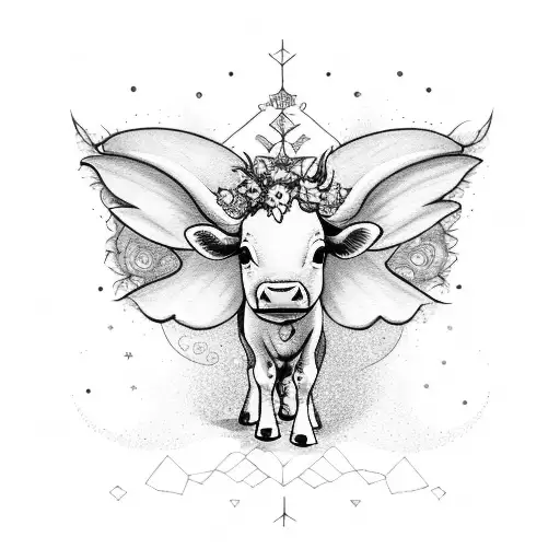 Baby Cow With Small Fairy Wings