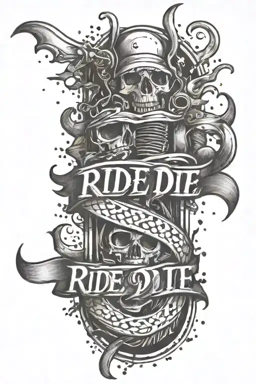 Graffiti Style Tattoo Saying Ride Or Die
