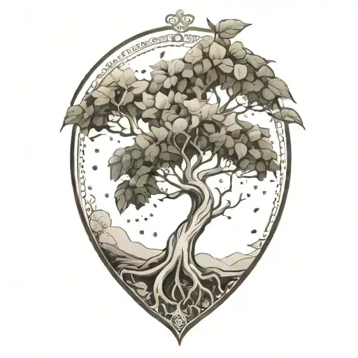 Half Sleeve Morton Bay Fig Tree With Roots