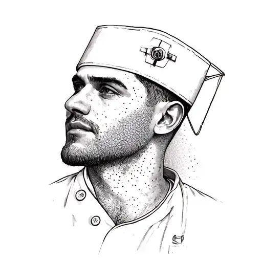 A Small Tattoo Of A Male Nurse And Academic