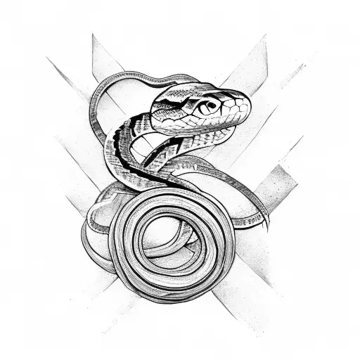 Snake Wrapping Around A Dagger