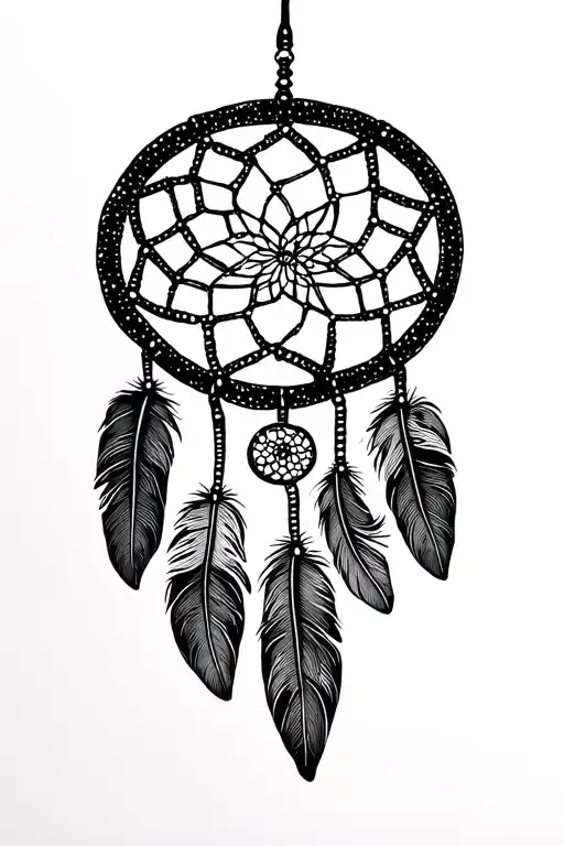 Dream Catcher With Glowing Feather