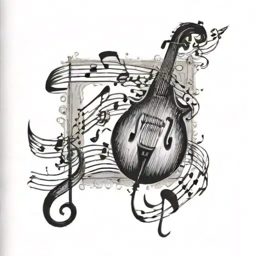 A Sketchbook With Musical Notes And Animal Silhouettes
