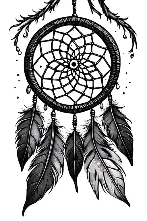 Dream Catcher With Glowing Feather