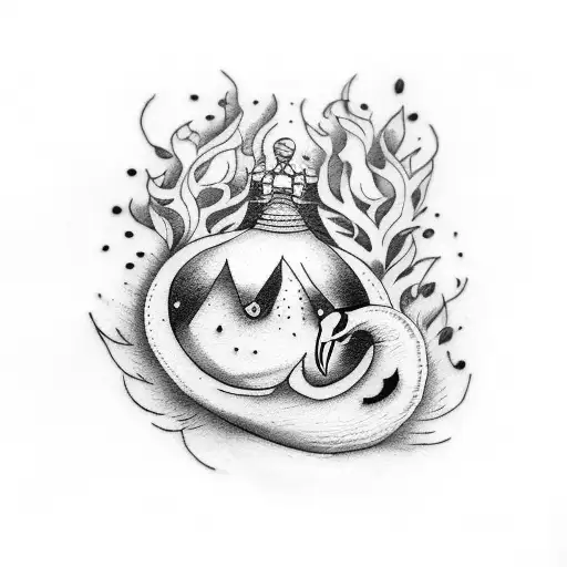 Semicolon Tattoo With A Sleeping Swan