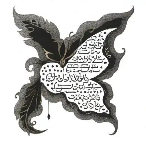 Create A Tattoo Featuring A Verse From A Poem By Hyder Baba In Persian Script