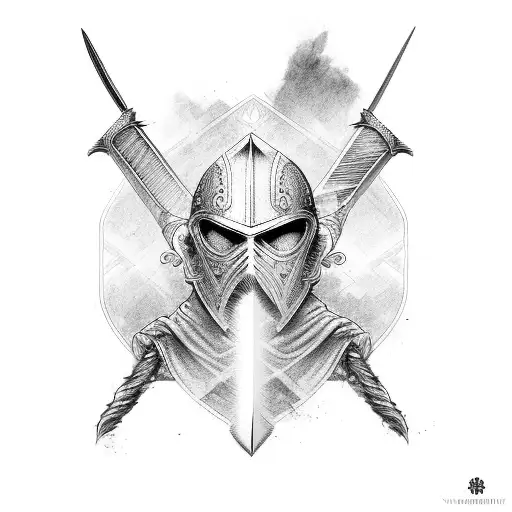 Warrior Swinging Sword